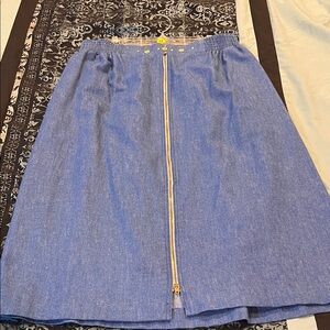 REGAL Blue Denim Skirt with Gold Accents, size medium